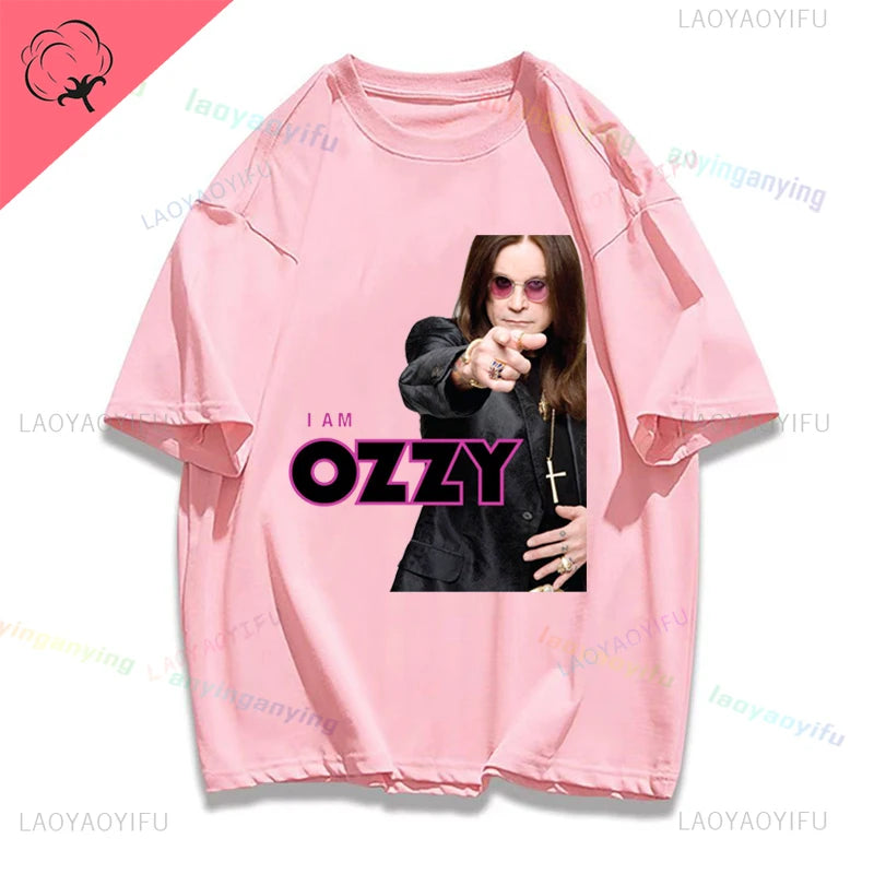 Funny Rock Band-Ozzy-Osbourne- T Shirt Hip Hop Streetwear Casual Graphic Printed Cotton Tee Short-sleeve Men Women Harajuku Tees