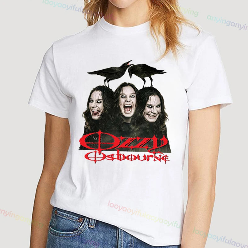 Funny Rock Band-Ozzy-Osbourne- T Shirt Hip Hop Streetwear Casual Graphic Printed Cotton Tee Short-sleeve Men Women Harajuku Tees