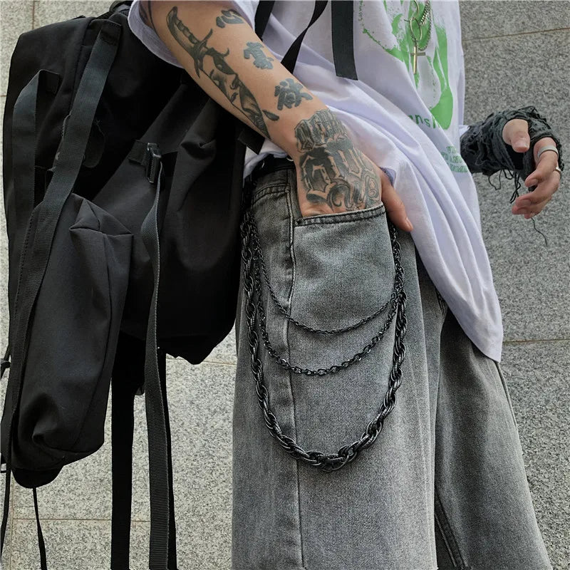 Pants Chain for Men Long Biker Chain Jean Wallet Chain Hip Hop Punk Belts for Men Women Goth Clothing Accessories