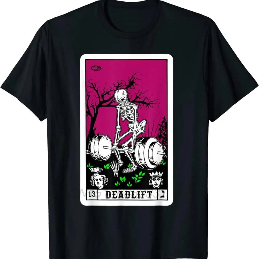 Death Tarot Card Funny Gym Deadlifts Men Gymmer T-shirts Justice Grim Reaper Halloween Goth Horror Man Vintage Cotton Sweatshirt