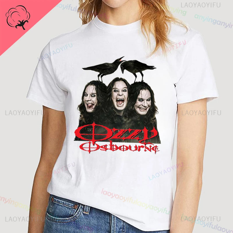 Funny Rock Band-Ozzy-Osbourne- T Shirt Hip Hop Streetwear Casual Graphic Printed Cotton Tee Short-sleeve Men Women Harajuku Tees