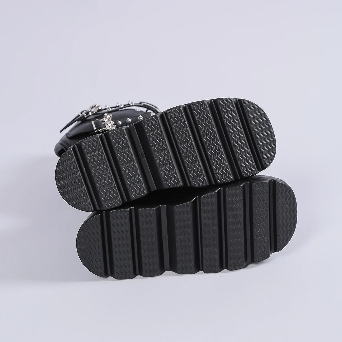 New Ladies Goth Platform Boots Fashion Rivet Buckle Punk Wedges High Heels women's Boots Party Street Cosplay Woman Gothic Shoes