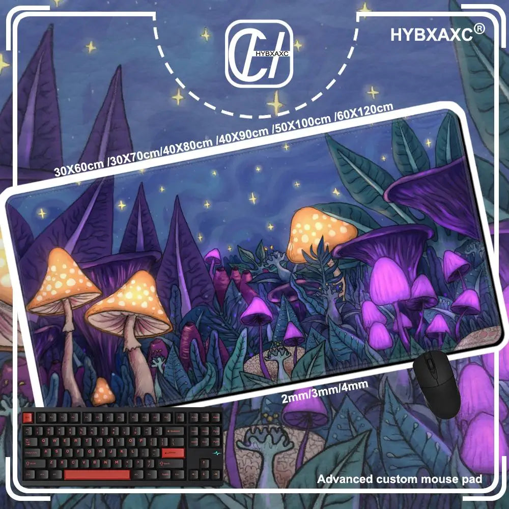 Cute Kawaii Goth Mouse pad XL Pastel Witch Desk Mat Large Gaming Deskmat Purple Magic Mushroom Forager/Hunter Witchy Mousepad