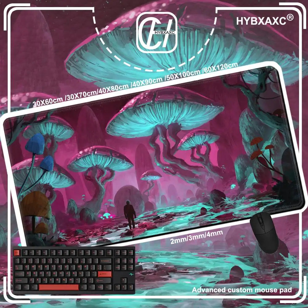 Cute Kawaii Goth Mouse pad XL Pastel Witch Desk Mat Large Gaming Deskmat Purple Magic Mushroom Forager/Hunter Witchy Mousepad