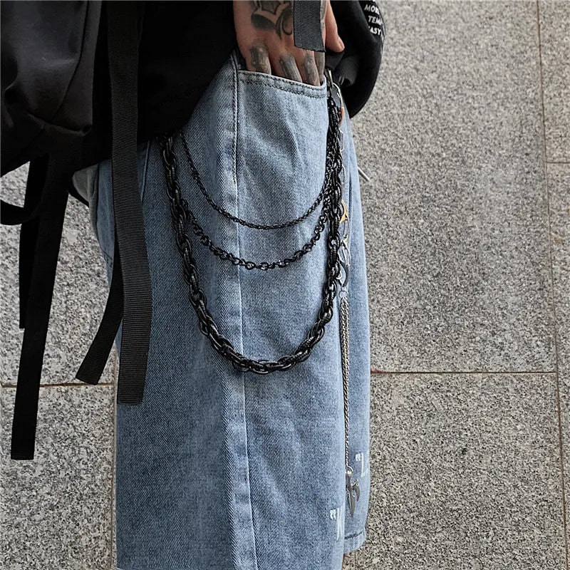 Pants Chain for Men Long Biker Chain Jean Wallet Chain Hip Hop Punk Belts for Men Women Goth Clothing Accessories