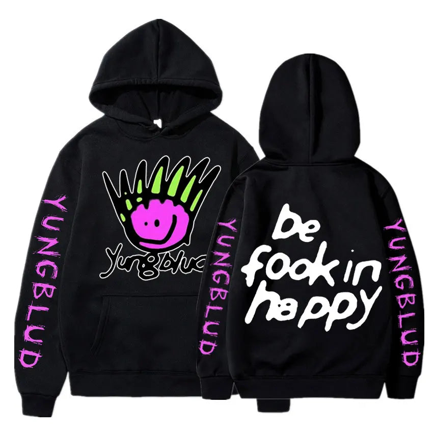 Hip Hop Rapper Yungblud Printing Harajuku Men's Hoodie Fashion Streetwear Unisex Hooded Sweatshirt Costumes Oversized Tracksuit