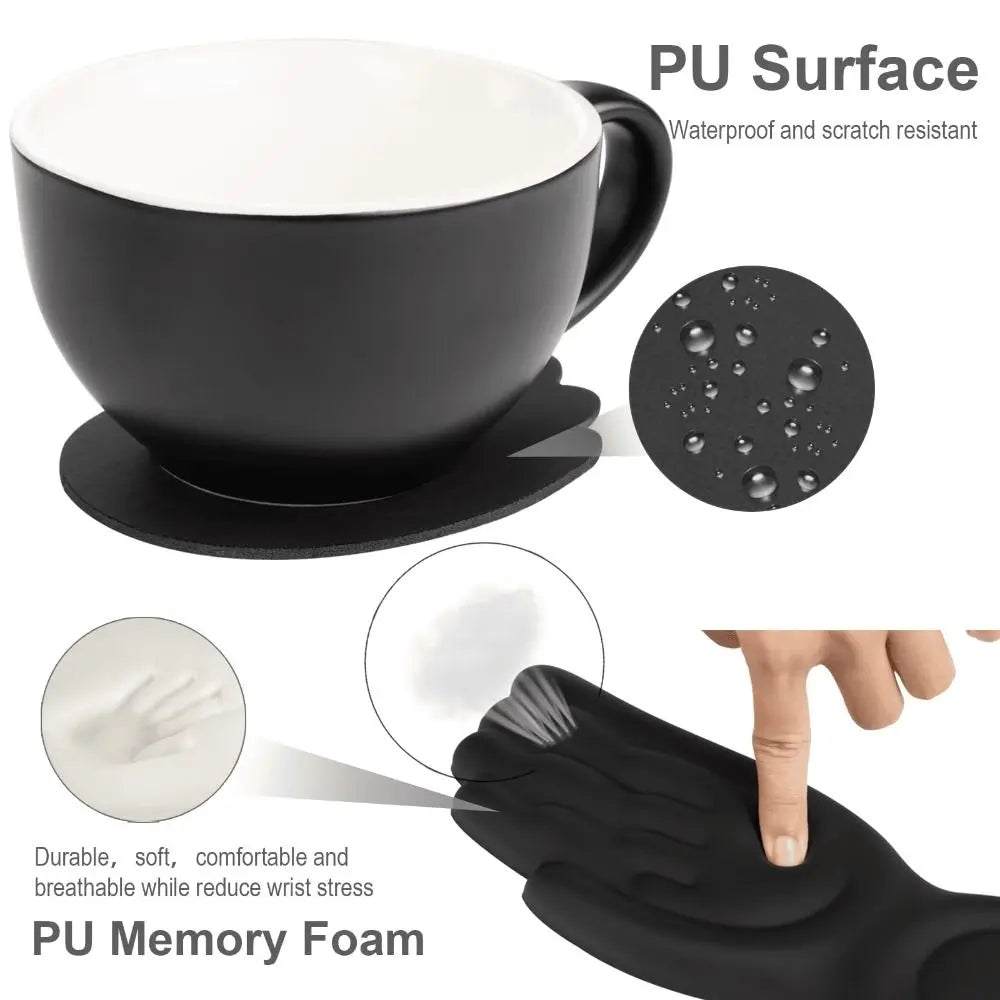 New Angel Wing Mouse Wrist Rest Set Memory Foam Non-Skid Mouse Pad Ergonomic Wrist Support Soft Keyboard Palm Rest Pain Relief
