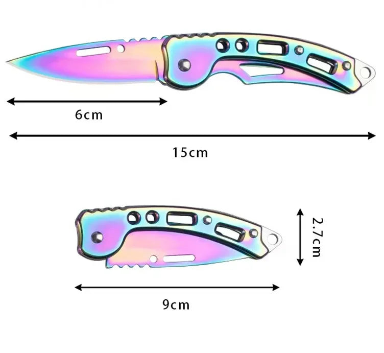 Stainless Steel Keychain Folding Knife Outdoor Carrying Knife Mirror Sharp Pocket Knife Fruit Knife Folding Knife