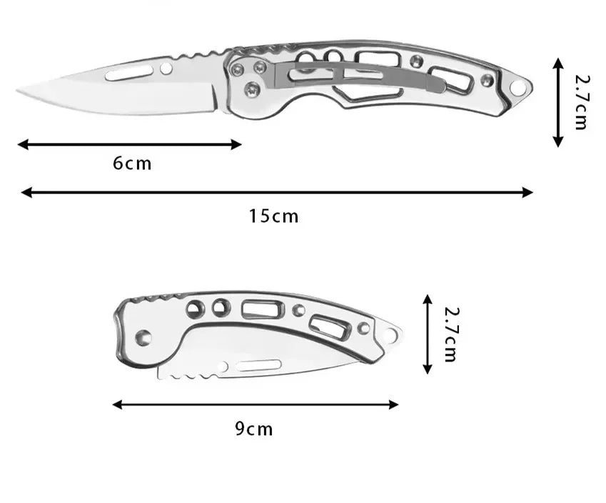 Stainless Steel Keychain Folding Knife Outdoor Carrying Knife Mirror Sharp Pocket Knife Fruit Knife Folding Knife