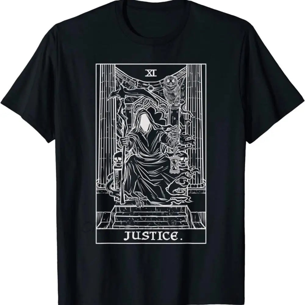 Death Tarot Card Funny Gym Deadlifts Men Gymmer T-shirts Justice Grim Reaper Halloween Goth Horror Man Vintage Cotton Sweatshirt