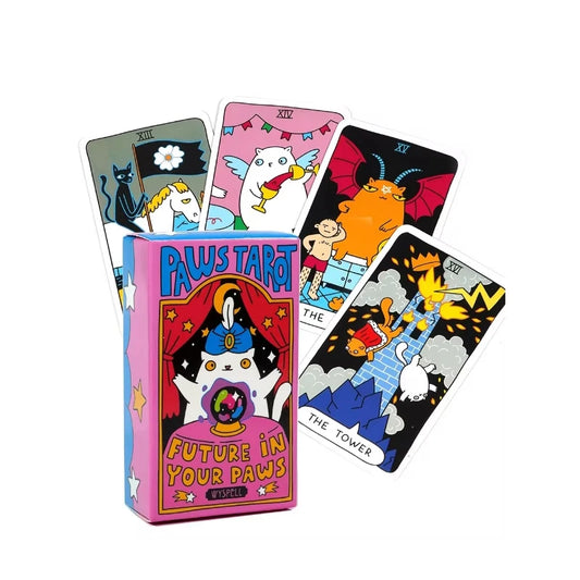 Paws Tarot Cards A 78 Tarot Fortune Telling Divination Tools English Tarot Decks for Board Game Fate Divination Party Playing