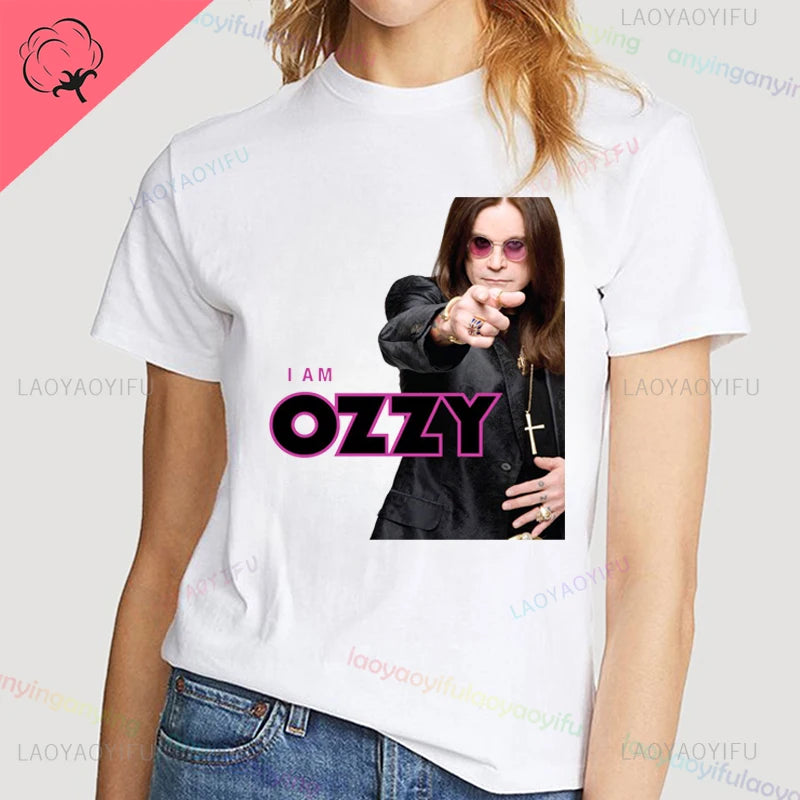 Funny Rock Band-Ozzy-Osbourne- T Shirt Hip Hop Streetwear Casual Graphic Printed Cotton Tee Short-sleeve Men Women Harajuku Tees