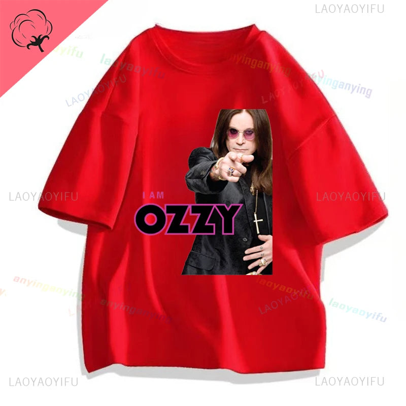 Funny Rock Band-Ozzy-Osbourne- T Shirt Hip Hop Streetwear Casual Graphic Printed Cotton Tee Short-sleeve Men Women Harajuku Tees