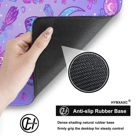 Cute Kawaii Goth Mouse pad XL Pastel Witch Desk Mat Large Gaming Deskmat Purple Magic Mushroom Forager/Hunter Witchy Mousepad