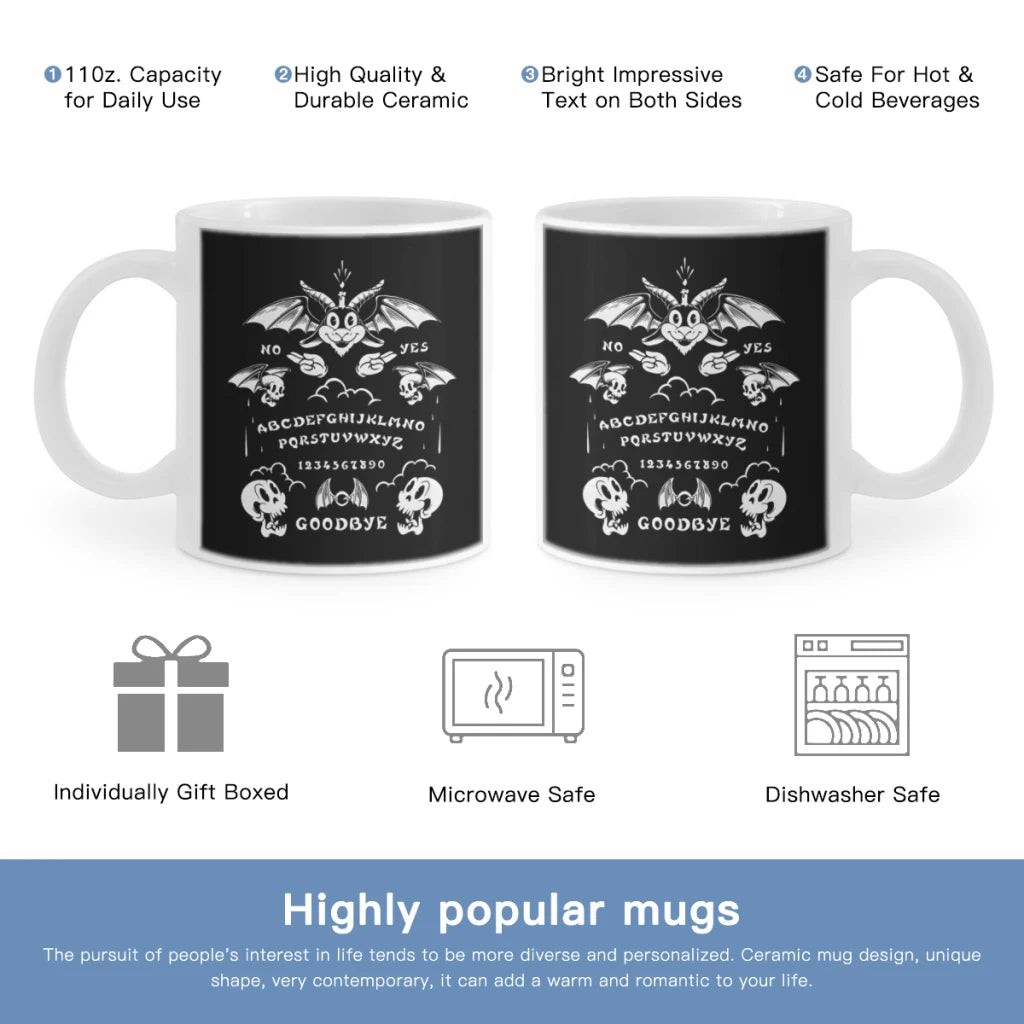 Ouija Ceramic Cup Coffee Oatmeal Breakfast Cup Creative Personality Mug