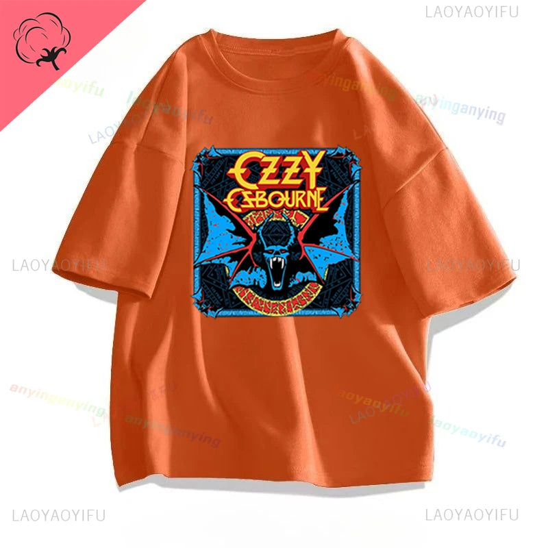 Funny Rock Band-Ozzy-Osbourne- T Shirt Hip Hop Streetwear Casual Graphic Printed Cotton Tee Short-sleeve Men Women Harajuku Tees