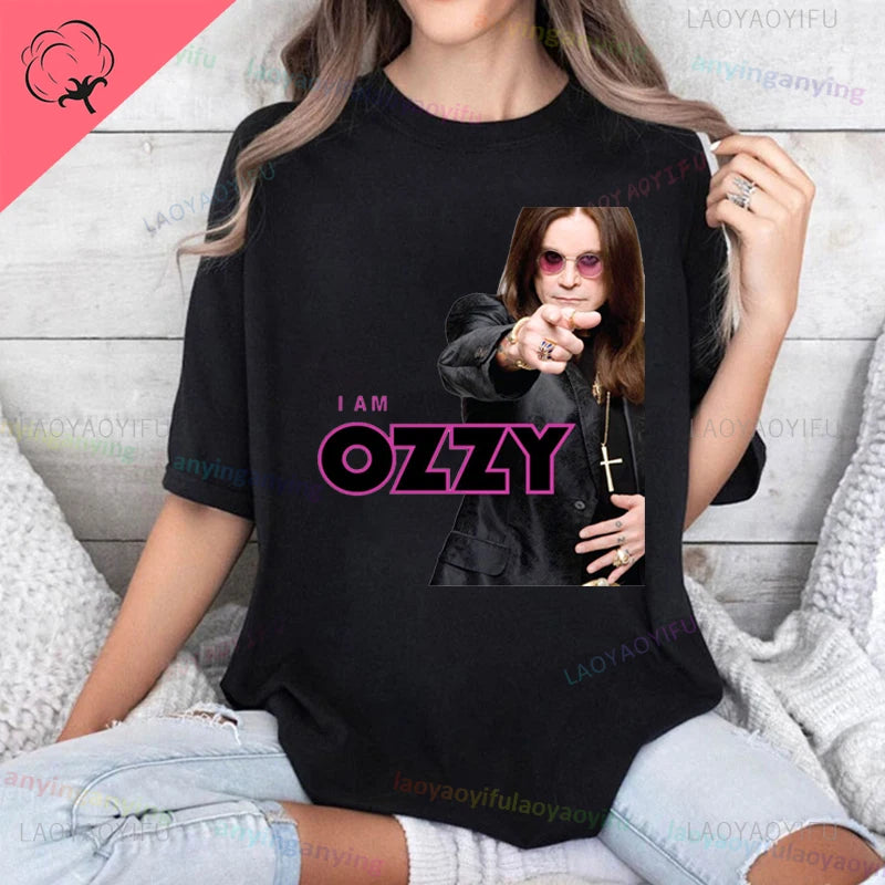 Funny Rock Band-Ozzy-Osbourne- T Shirt Hip Hop Streetwear Casual Graphic Printed Cotton Tee Short-sleeve Men Women Harajuku Tees