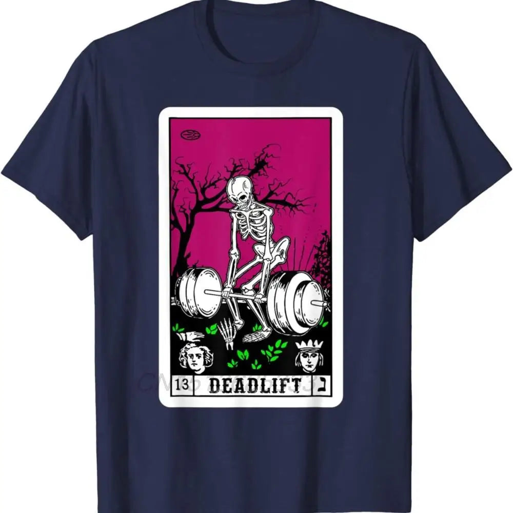 Death Tarot Card Funny Gym Deadlifts Men Gymmer T-shirts Justice Grim Reaper Halloween Goth Horror Man Vintage Cotton Sweatshirt