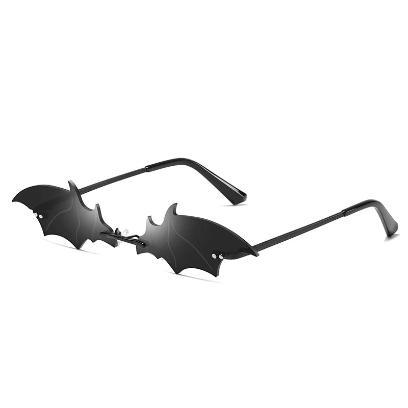 Small Cat Eye Sunglasses Women Luxury Brand New Rimless Punk Sun Glasses Bat Shape Unique Eyeglasses Men UV400