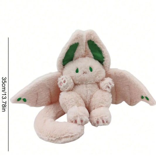 1pc Gothic Bat-Bunny Plush Toy 13.8", Soft Bat Rabbit Pillow, Cute Stuffed Animal Gift for Birthday Christmas